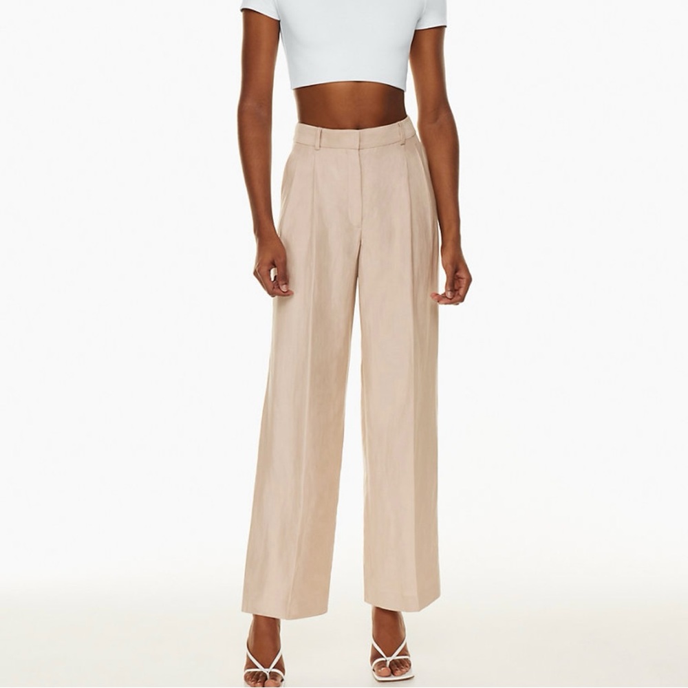 Aritzia Babaton Pleated Linen Pant